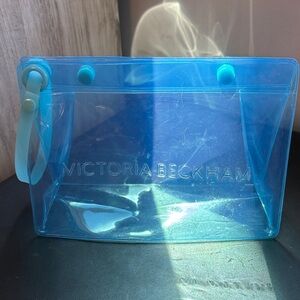 Victoria Beckham Translucent Blue PVC Wristlet Pouch